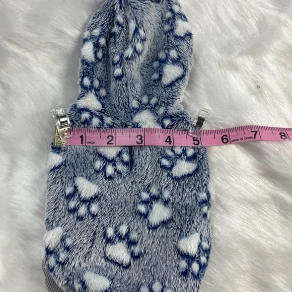 Source Unknown Cozy Gray and Blue Dog Hoodie - Picture 9 of 10